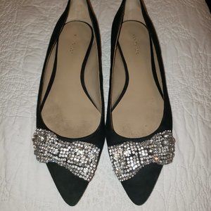 Ann Taylor Rhinestone Bow Flats